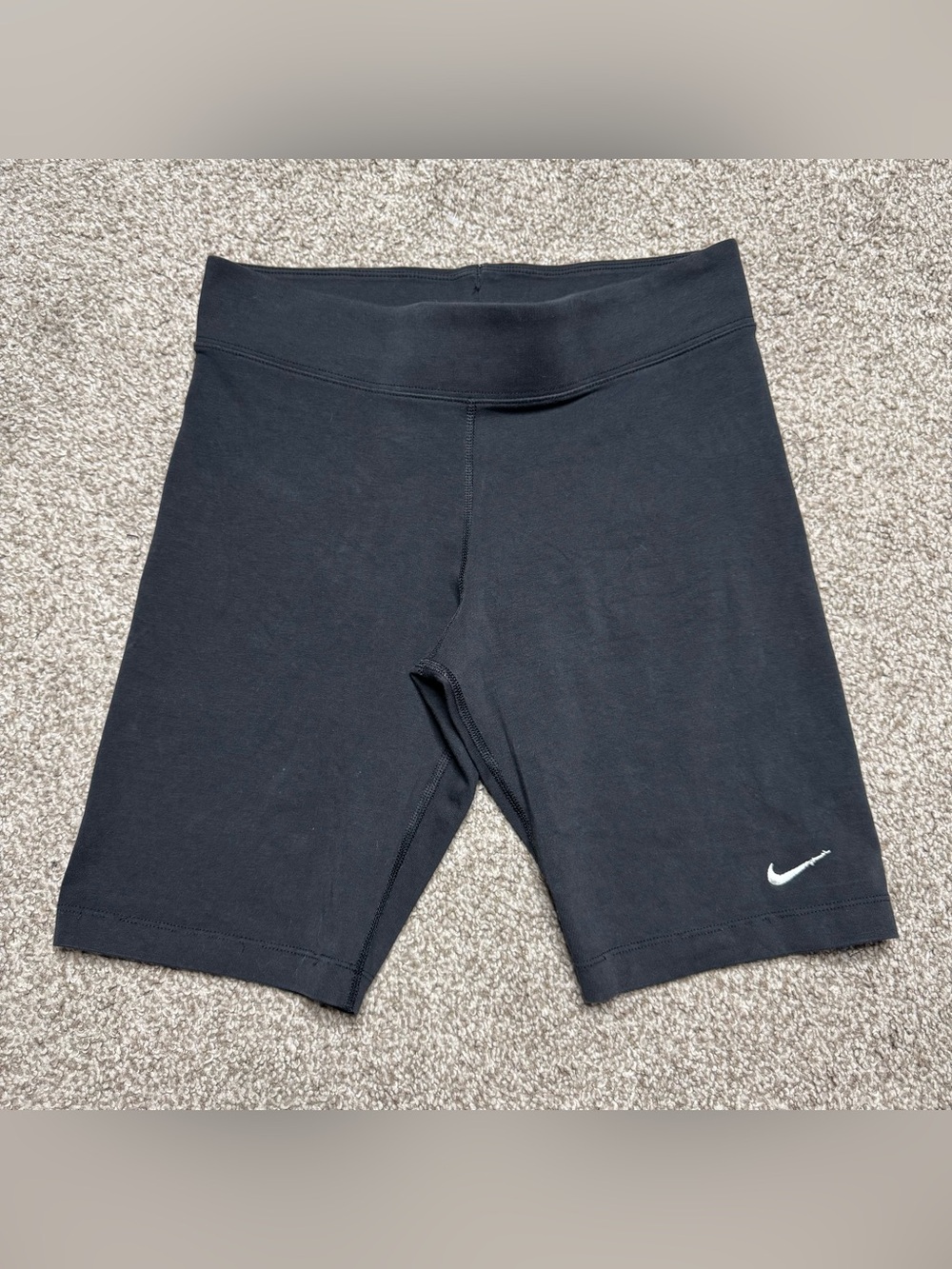 Nike Black Women's Bike Shorts with White Swoosh